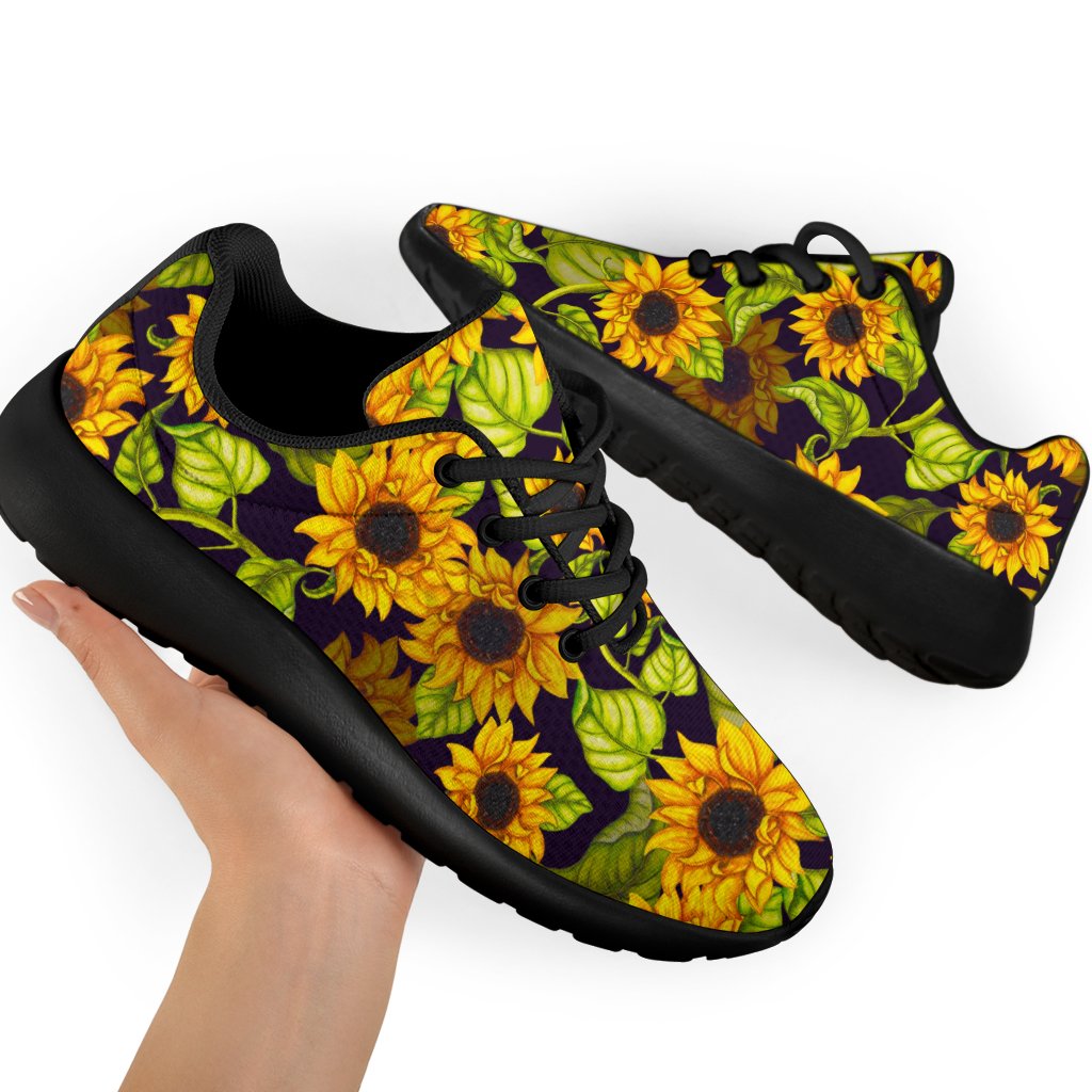Hand Drawn Sunflower Pattern Print Sport Shoes GearFrost