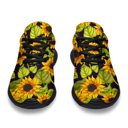 Hand Drawn Sunflower Pattern Print Sport Shoes GearFrost