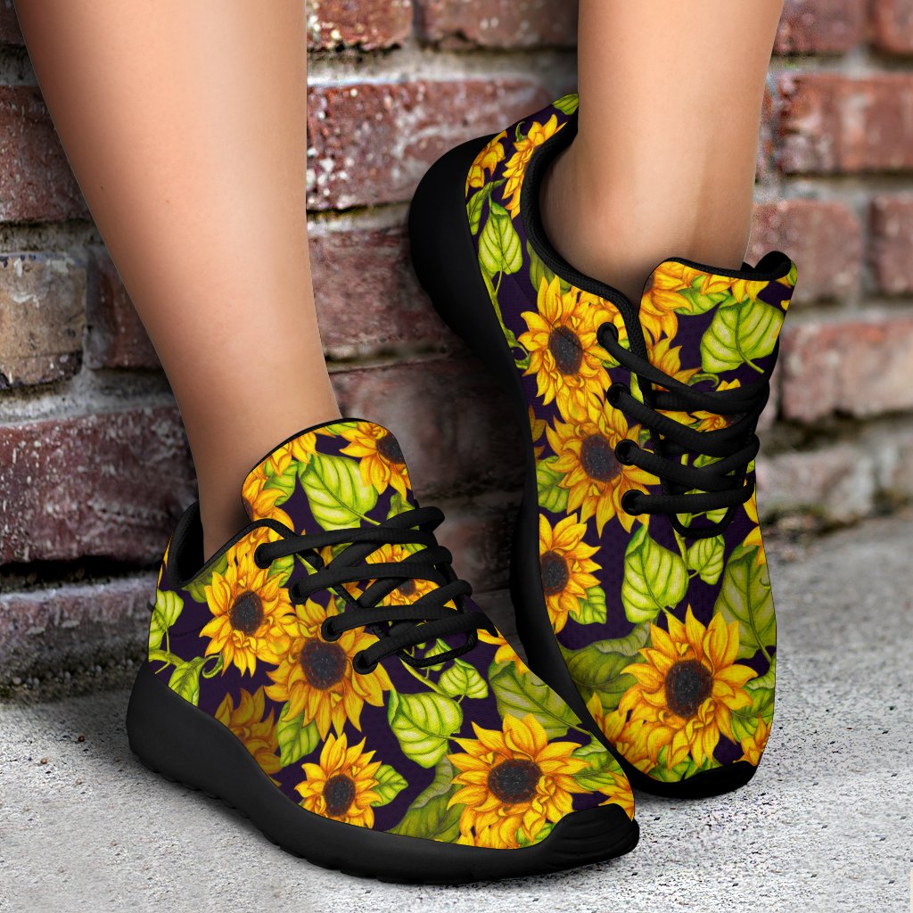 Hand Drawn Sunflower Pattern Print Sport Shoes GearFrost