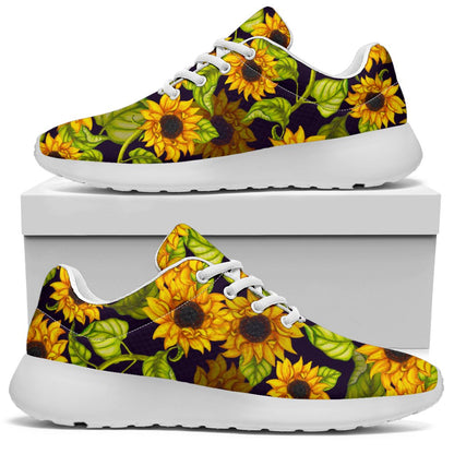 Hand Drawn Sunflower Pattern Print Sport Shoes GearFrost