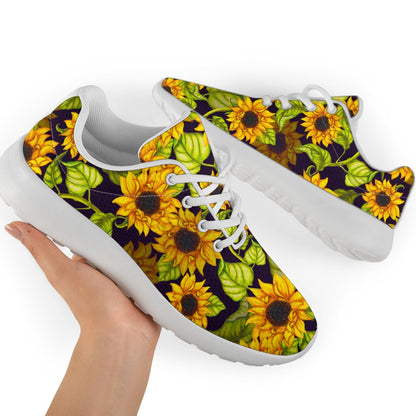 Hand Drawn Sunflower Pattern Print Sport Shoes GearFrost