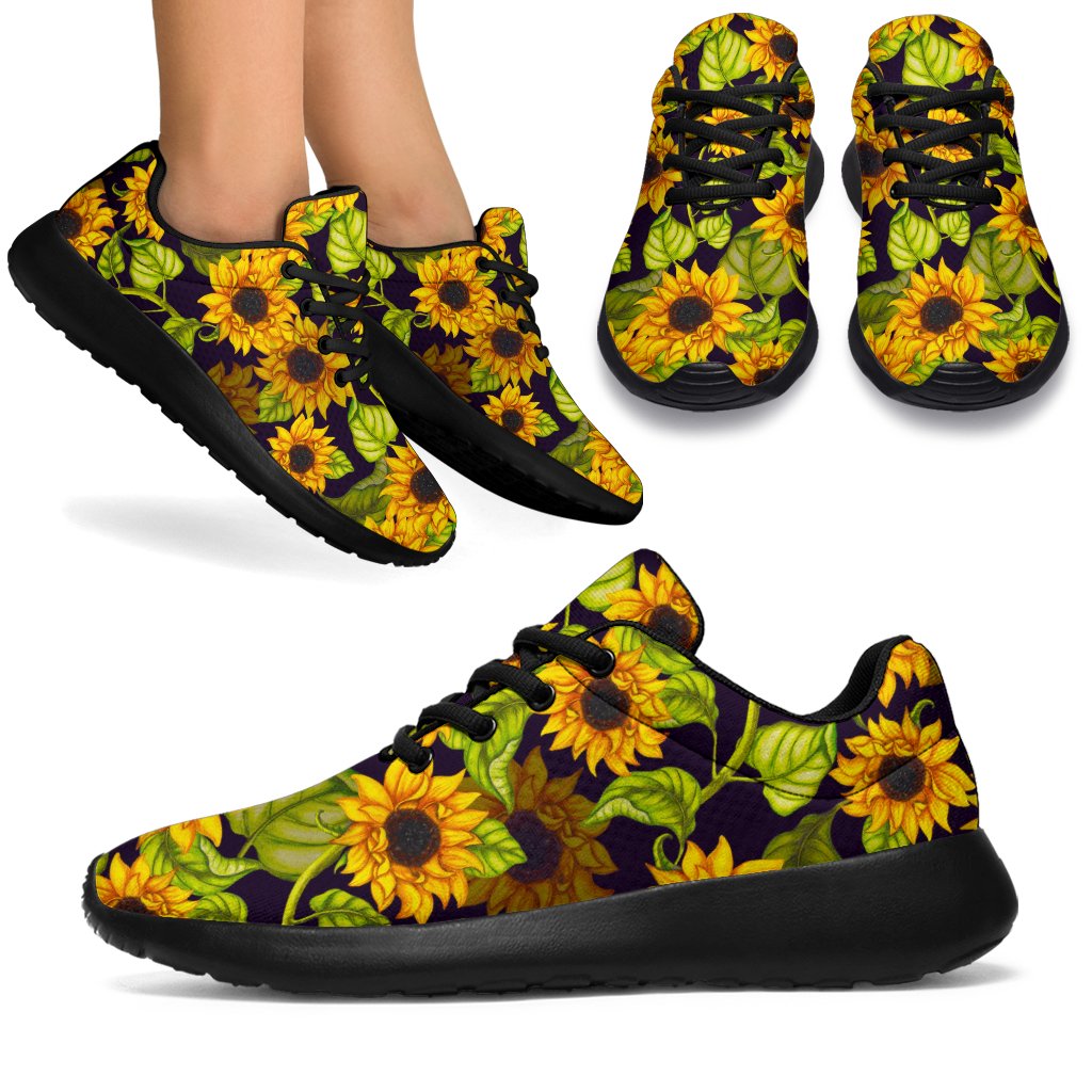 Hand Drawn Sunflower Pattern Print Sport Shoes GearFrost