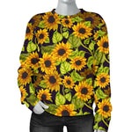 Hand Drawn Sunflower Pattern Print Women's Crewneck Sweatshirt GearFrost