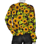 Hand Drawn Sunflower Pattern Print Women's Crewneck Sweatshirt GearFrost