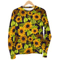Hand Drawn Sunflower Pattern Print Women's Crewneck Sweatshirt