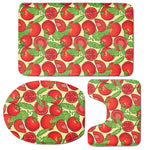 Hand Drawn Tomato Pattern Print 3 Piece Bath Mat Set