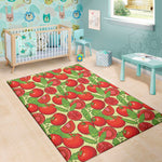 Hand Drawn Tomato Pattern Print Area Rug