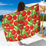 Hand Drawn Tomato Pattern Print Beach Sarong Wrap