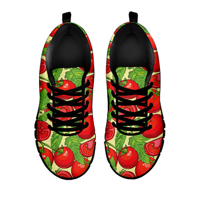 Hand Drawn Tomato Pattern Print Black Sneakers