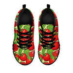 Hand Drawn Tomato Pattern Print Black Sneakers