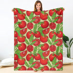 Hand Drawn Tomato Pattern Print Blanket
