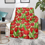Hand Drawn Tomato Pattern Print Blanket
