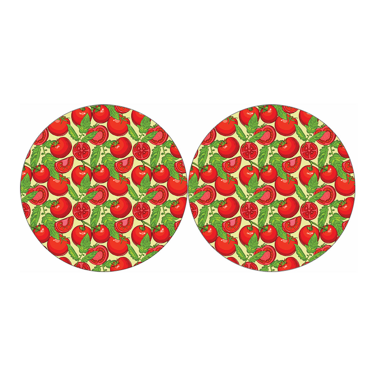 Hand Drawn Tomato Pattern Print Car Coasters