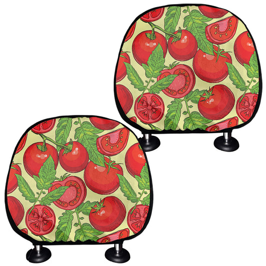Hand Drawn Tomato Pattern Print Car Headrest Covers