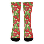 Hand Drawn Tomato Pattern Print Crew Socks
