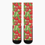 Hand Drawn Tomato Pattern Print Crew Socks