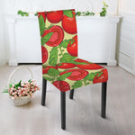 Hand Drawn Tomato Pattern Print Dining Chair Slipcover