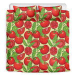 Hand Drawn Tomato Pattern Print Duvet Cover Bedding Set