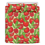 Hand Drawn Tomato Pattern Print Duvet Cover Bedding Set
