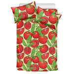 Hand Drawn Tomato Pattern Print Duvet Cover Bedding Set