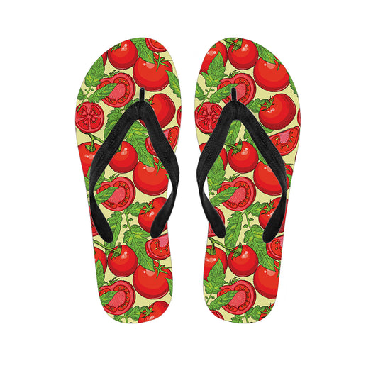 Hand Drawn Tomato Pattern Print Flip Flops