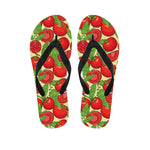 Hand Drawn Tomato Pattern Print Flip Flops