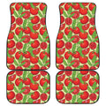 Hand Drawn Tomato Pattern Print Front and Back Car Floor Mats