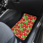Hand Drawn Tomato Pattern Print Front and Back Car Floor Mats