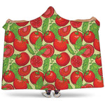 Hand Drawn Tomato Pattern Print Hooded Blanket