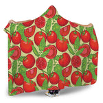 Hand Drawn Tomato Pattern Print Hooded Blanket