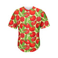 Hand Drawn Tomato Pattern Print Men's Baseball Jersey