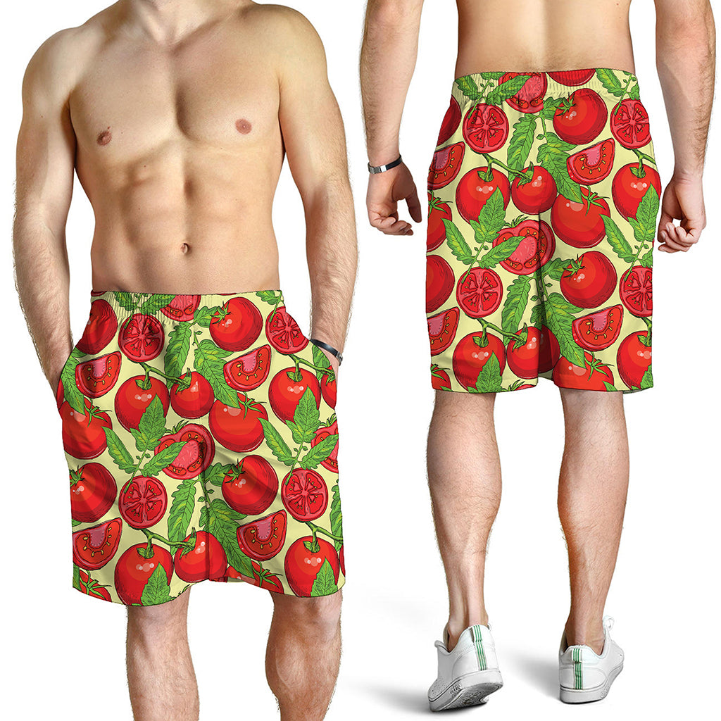 Hand Drawn Tomato Pattern Print Men's Shorts