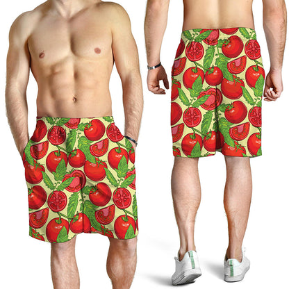 Hand Drawn Tomato Pattern Print Men's Shorts