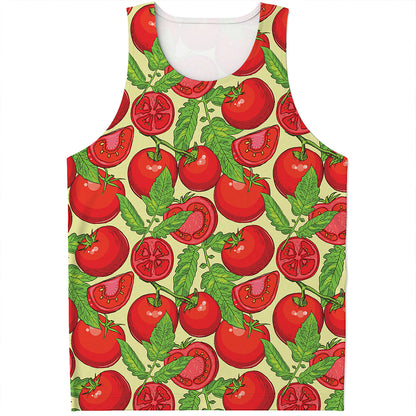 Hand Drawn Tomato Pattern Print Men's Tank Top