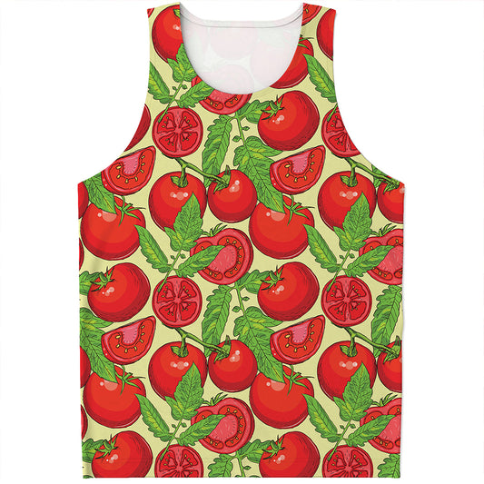 Hand Drawn Tomato Pattern Print Men's Tank Top