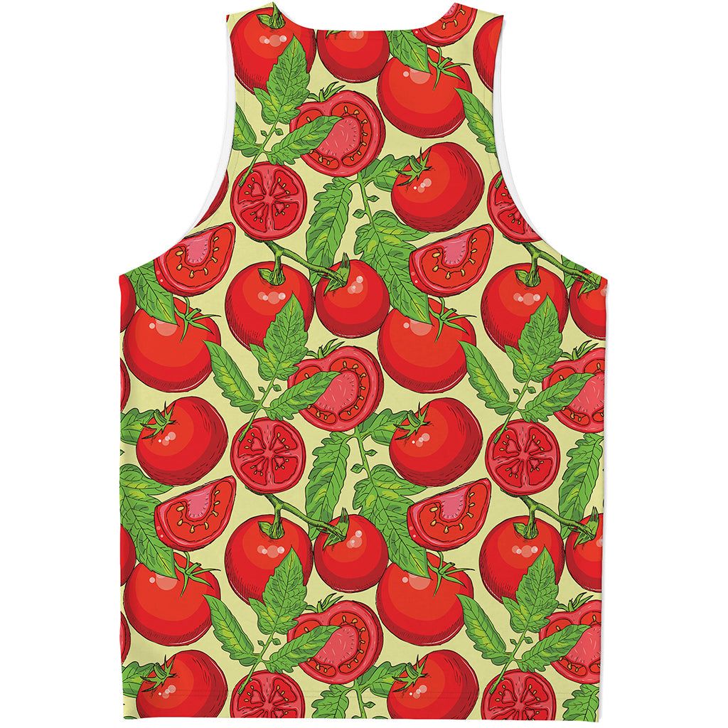 Hand Drawn Tomato Pattern Print Men's Tank Top