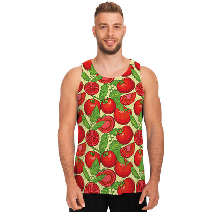 Hand Drawn Tomato Pattern Print Men's Tank Top