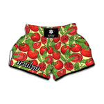 Hand Drawn Tomato Pattern Print Muay Thai Boxing Shorts
