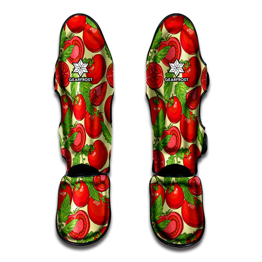 Hand Drawn Tomato Pattern Print Muay Thai Shin Guard