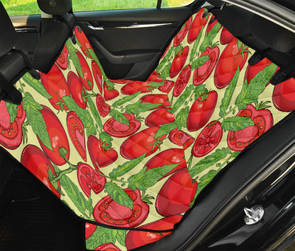 Hand Drawn Tomato Pattern Print Pet Car Back Seat Cover