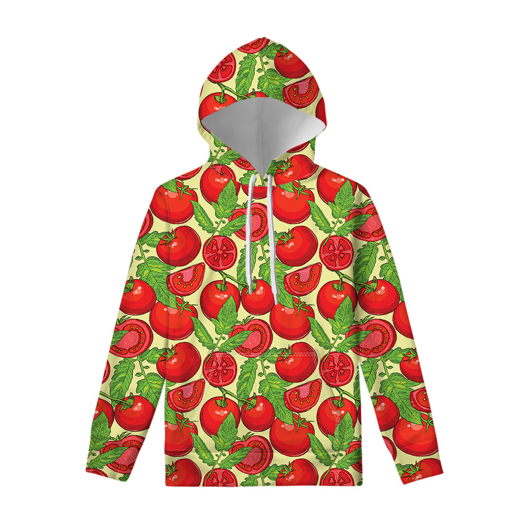 Hand Drawn Tomato Pattern Print Pullover Hoodie