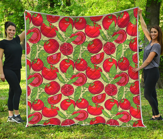 Hand Drawn Tomato Pattern Print Quilt