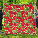 Hand Drawn Tomato Pattern Print Quilt