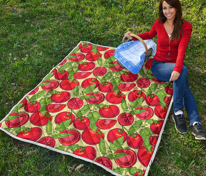 Hand Drawn Tomato Pattern Print Quilt