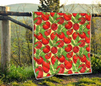 Hand Drawn Tomato Pattern Print Quilt