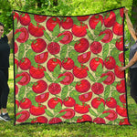 Hand Drawn Tomato Pattern Print Quilt