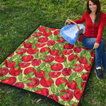 Hand Drawn Tomato Pattern Print Quilt