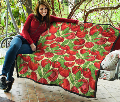 Hand Drawn Tomato Pattern Print Quilt