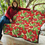 Hand Drawn Tomato Pattern Print Quilt