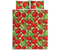 Hand Drawn Tomato Pattern Print Quilt Bed Set